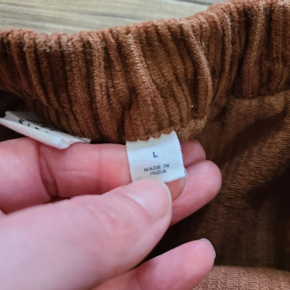 Gap Kids Corduroy Sable Brown Button Front Elastic Waist Mini‎ Skirt Youth L 10